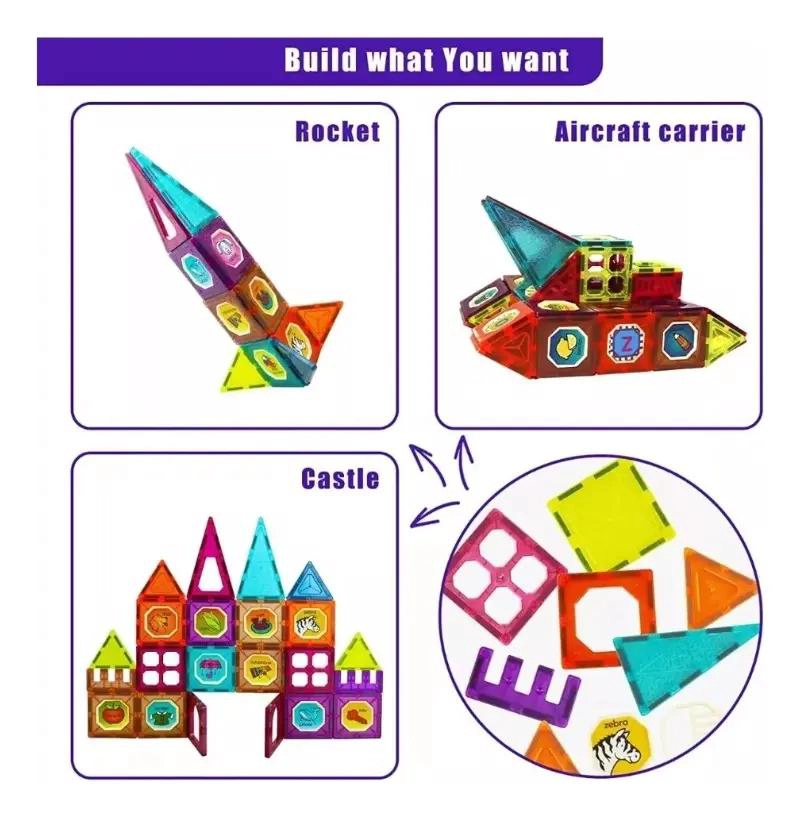 JUEGO DE BLOQUES MAGNE TICOS DE 32 PIEZAS PARA CONSTRUCCION CREATIVA - 2