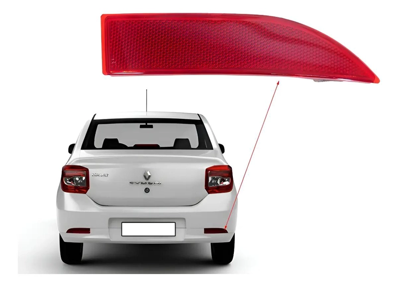 MICA REFLECTANTE PARACHOQUE TRASERO RENAULT SYMBOL 2014-2016 - 1
