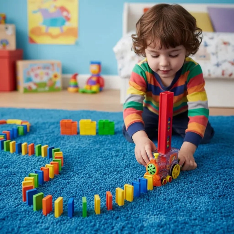 TREN DIDACTICO DE DOMINO PARA NIÑOS CON 60 FICHAS - 6