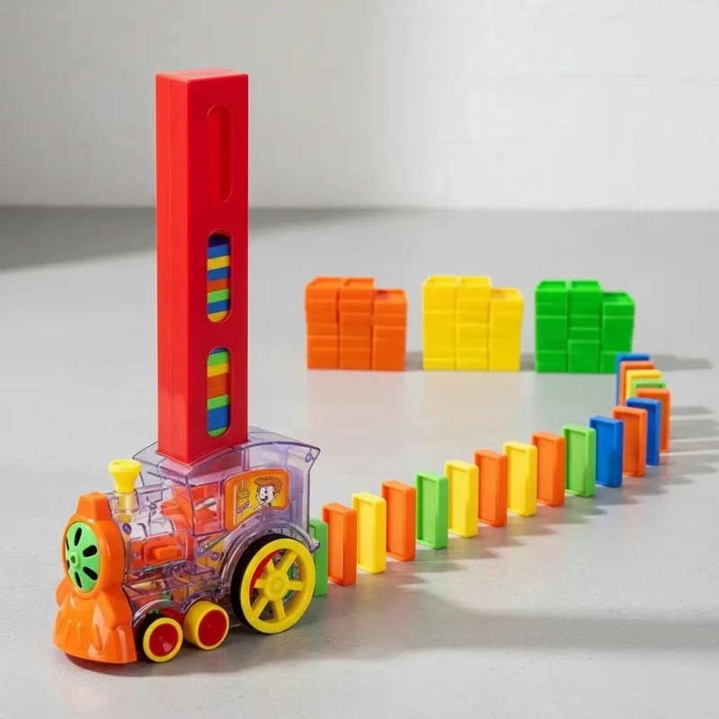TREN DIDACTICO DE DOMINO PARA NIÑOS CON 60 FICHAS - 8
