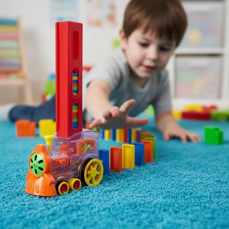 TREN DIDACTICO DE DOMINO PARA NIÑOS CON 60 FICHAS - 9
