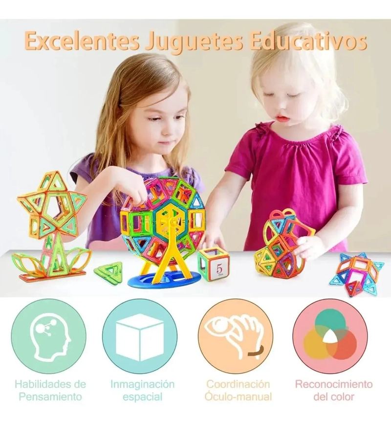 JUEGO DE CONSTRUCCION MAGNE TICO 46 PIEZAS PARA NIÑOS - 6