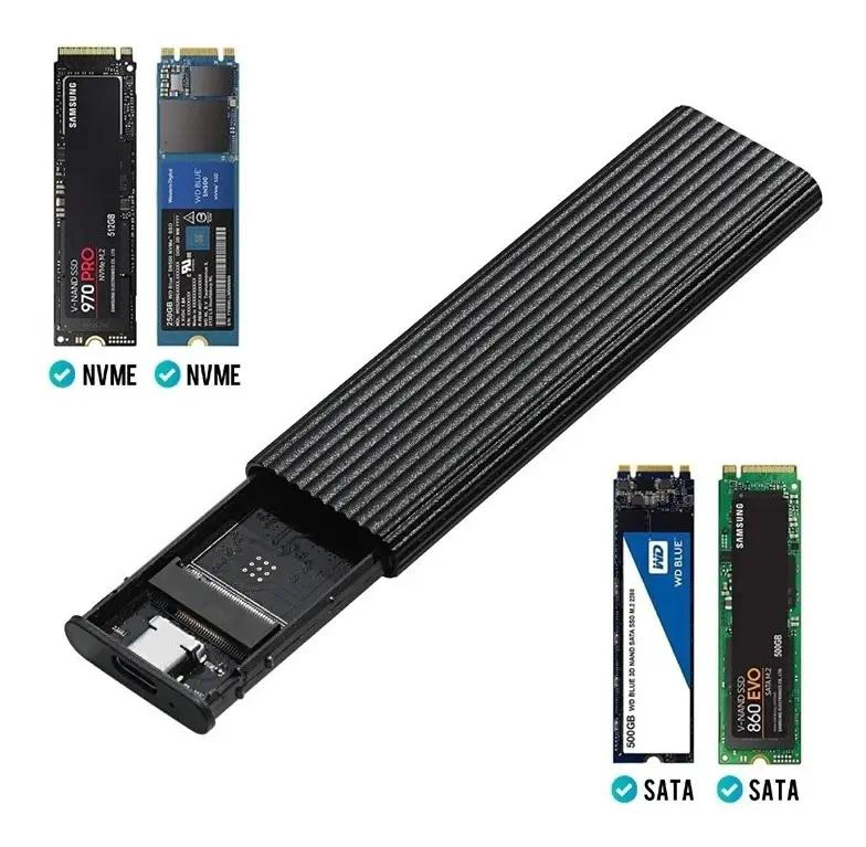CAJA DE ALUMINIO PARA DISCO DURO M.2 A USB 3.0 - 3