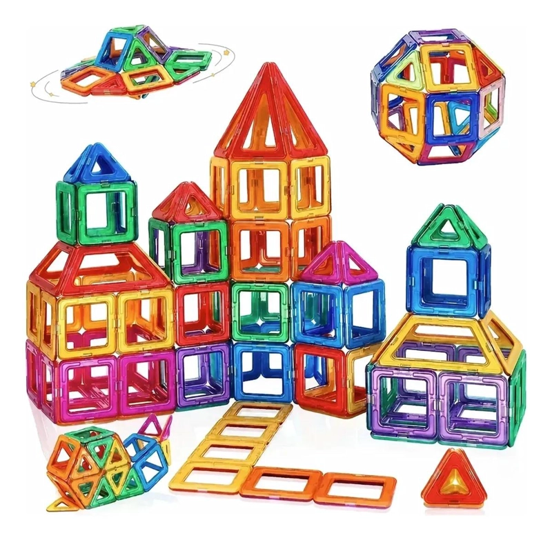 JUEGO DE BLOQUES MAGNE TICOS EDUCATIVOS DE 50 PIEZAS - 1