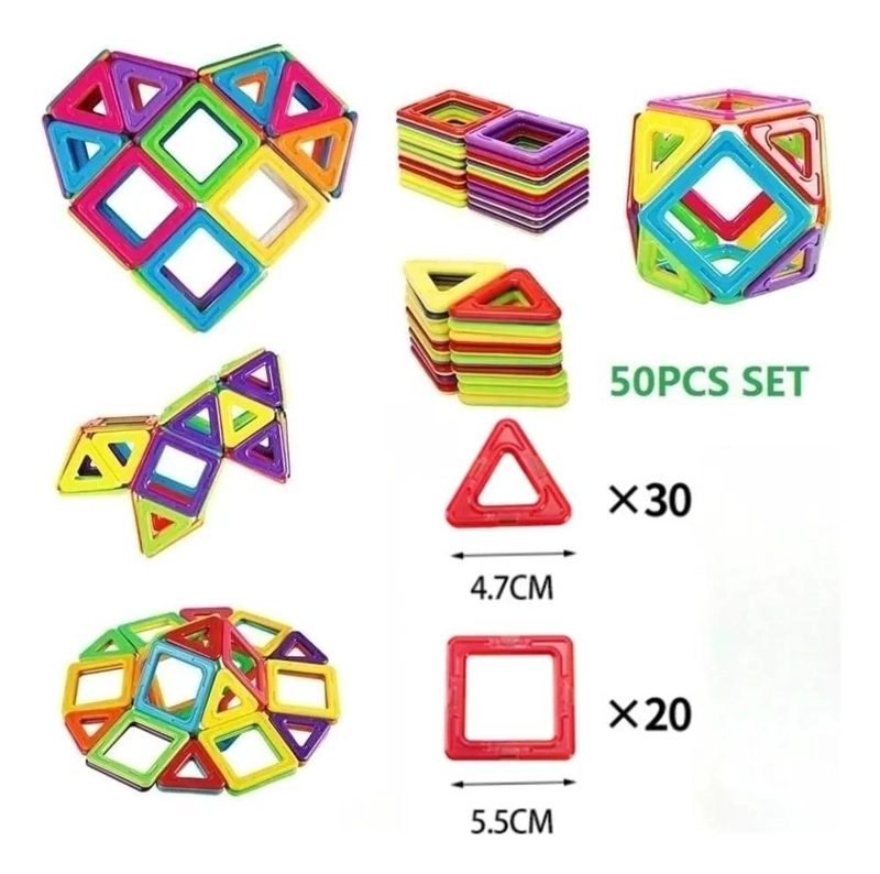 JUEGO DE BLOQUES MAGNE TICOS EDUCATIVOS DE 50 PIEZAS - 2