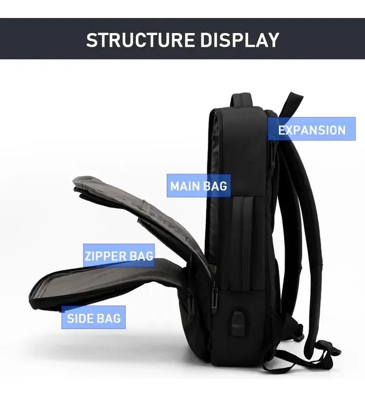 MOCHILA URBANA ANTIRROBO 30L IMPERMEABLE PARA NOTEBOOK - 8