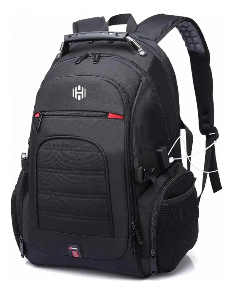 MOCHILA IMPERMEABLE 38 LITROS CON CARGADOR USB Y COMPARTIMENTOS - 1