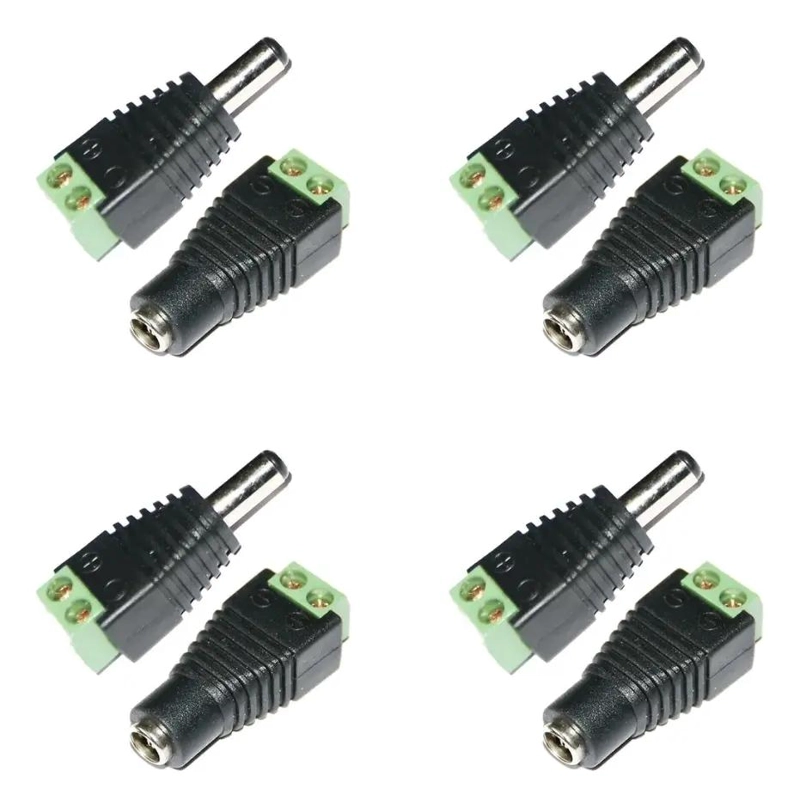 SET DE 4 VIDEO BALUN 8MP Y CONECTORES DC PARA INSTALACIONES - 4