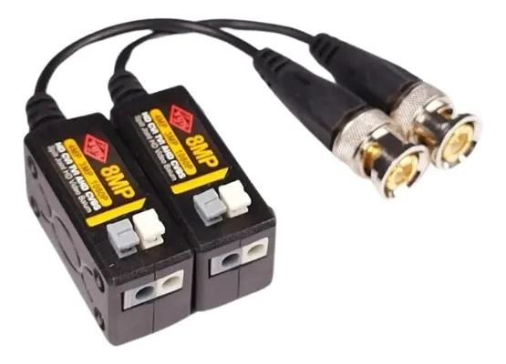 SET DE 4 VIDEO BALUN 8MP Y CONECTORES DC PARA INSTALACIONES - 5