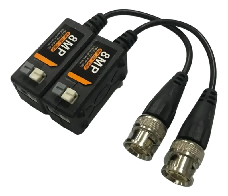 SET DE 4 VIDEO BALUN 8MP Y CONECTORES DC PARA INSTALACIONES - 6