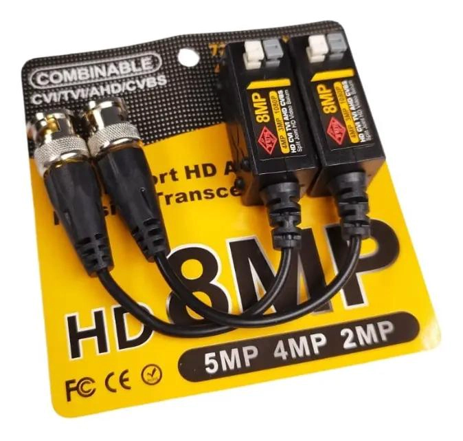 SET DE 4 VIDEO BALUN 8MP Y CONECTORES DC PARA INSTALACIONES - 7