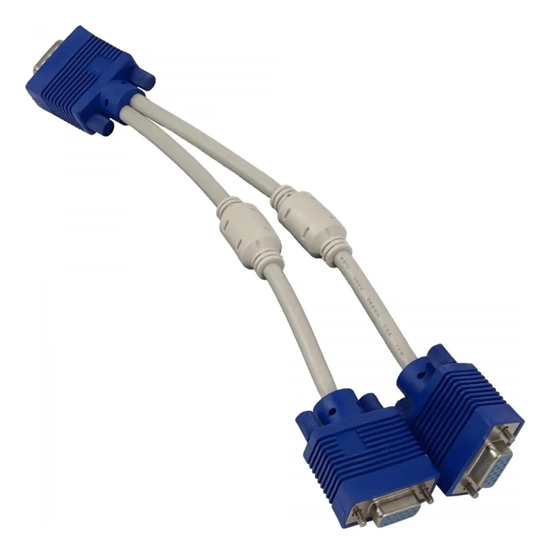 CABLE VGA 18CM CON SPLITTER DB9 MACHO A 2 DB9 HEMBRAS - 1