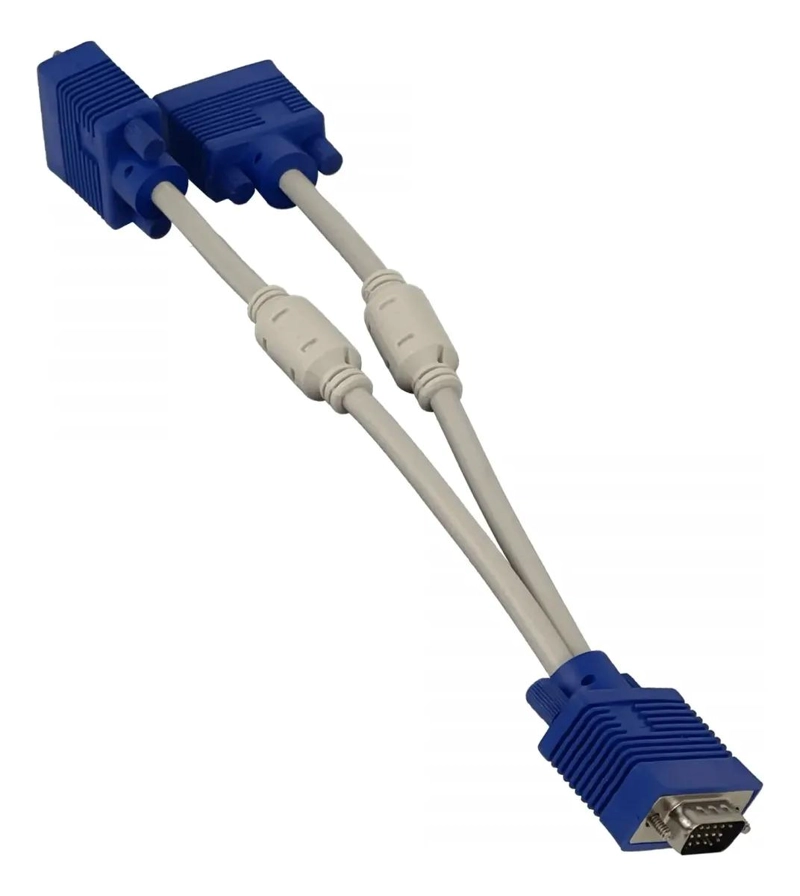 CABLE VGA 18CM CON SPLITTER DB9 MACHO A 2 DB9 HEMBRAS - 2