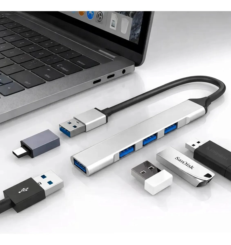 HUB USB DE 4 PUERTOS CON ADAPTADOR TIPO C PARA PC Y LAPTOP - 2