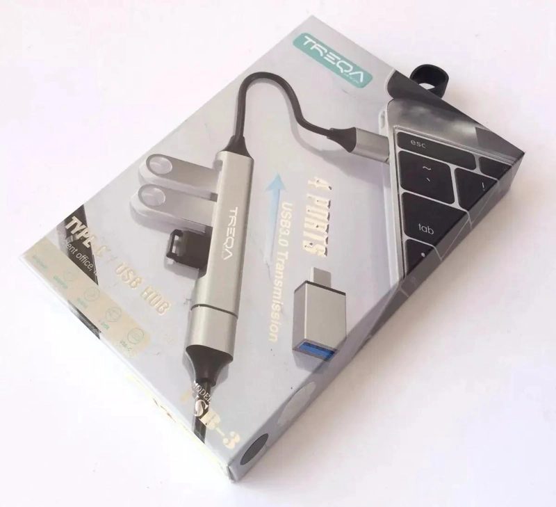 HUB USB DE 4 PUERTOS CON ADAPTADOR TIPO C PARA PC Y LAPTOP - 5