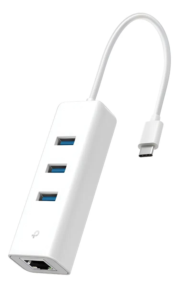 ADAPTADOR USB TIPO C CON HUB DE 3 PUERTOS Y ETHERNET - 1