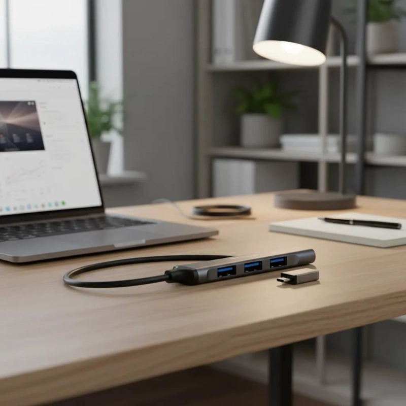 HUB USB 3.0 MULTIPUERTO TIPO C COMPACTO Y PORTATIL - 4