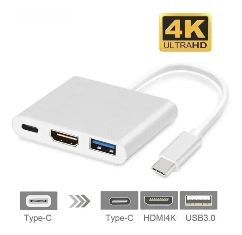 ADAPTADOR USB TIPO C 3 EN 1 CON HDMI Y USB 3.0 - 2