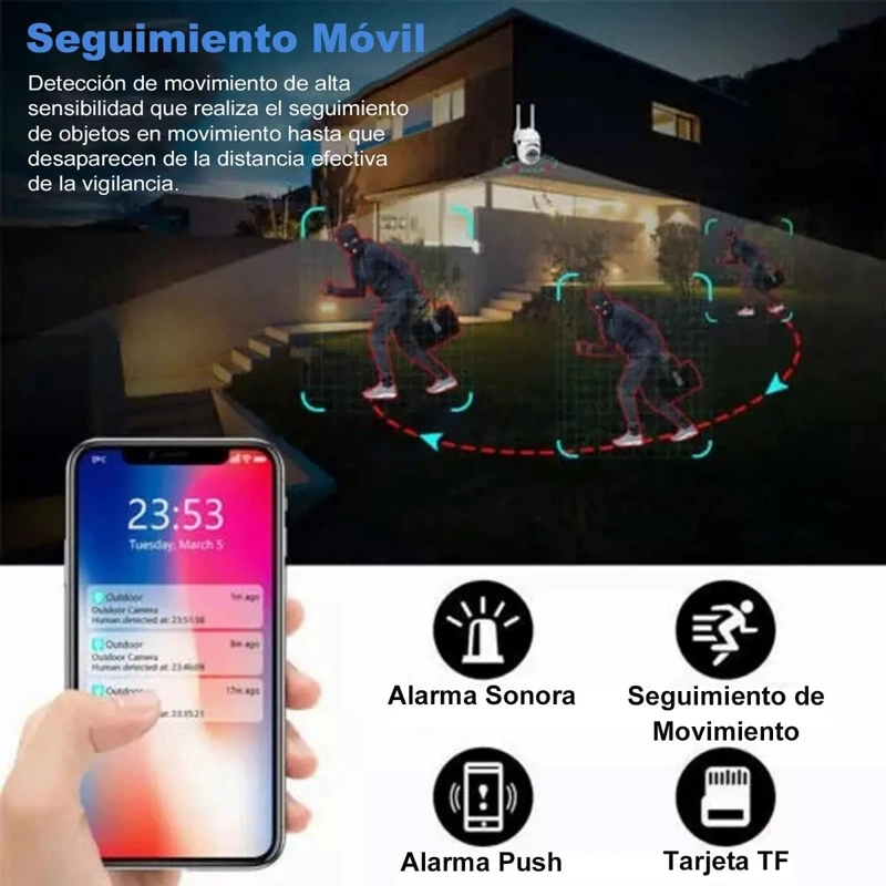 CAMARA DE SEGURIDAD WIFI CON AUDIO BIDIRECCIONAL Y ALARMA - 4