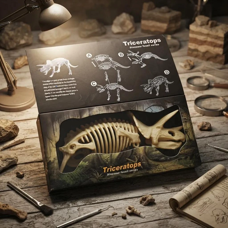 JUGUETE DIDACTICO ESQUELETO ARMABLE TRICERATOPS PARA APRENDER - 2
