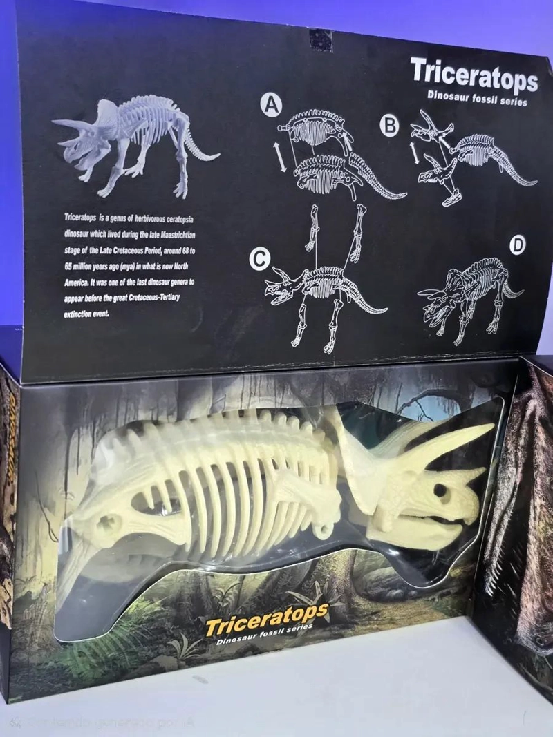 JUGUETE DIDACTICO ESQUELETO ARMABLE TRICERATOPS PARA APRENDER - 3