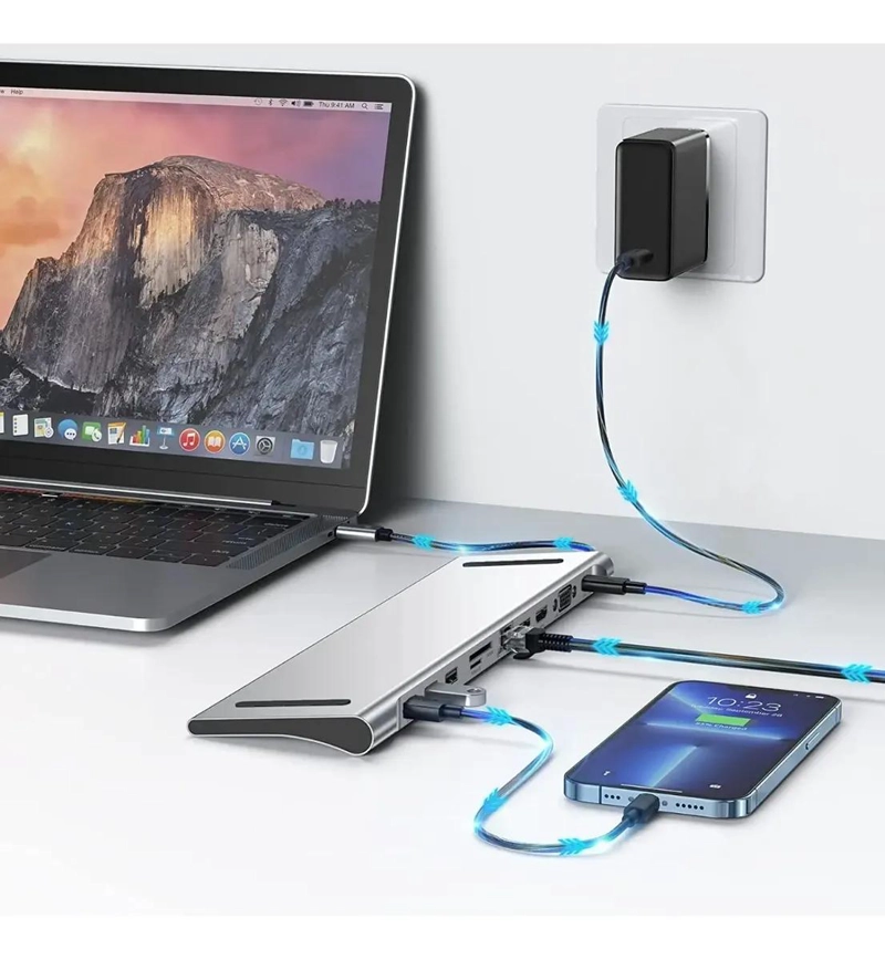 ADAPTADOR MULTIFUNCIONAL 11 EN 1 USB TIPO C CON HDMI Y VGA - 2