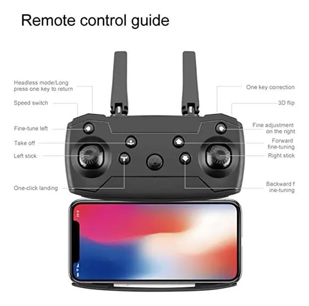 MINI DRON CON CAMARA 720P Y CONTROL REMOTO ERGONOMICO - 7