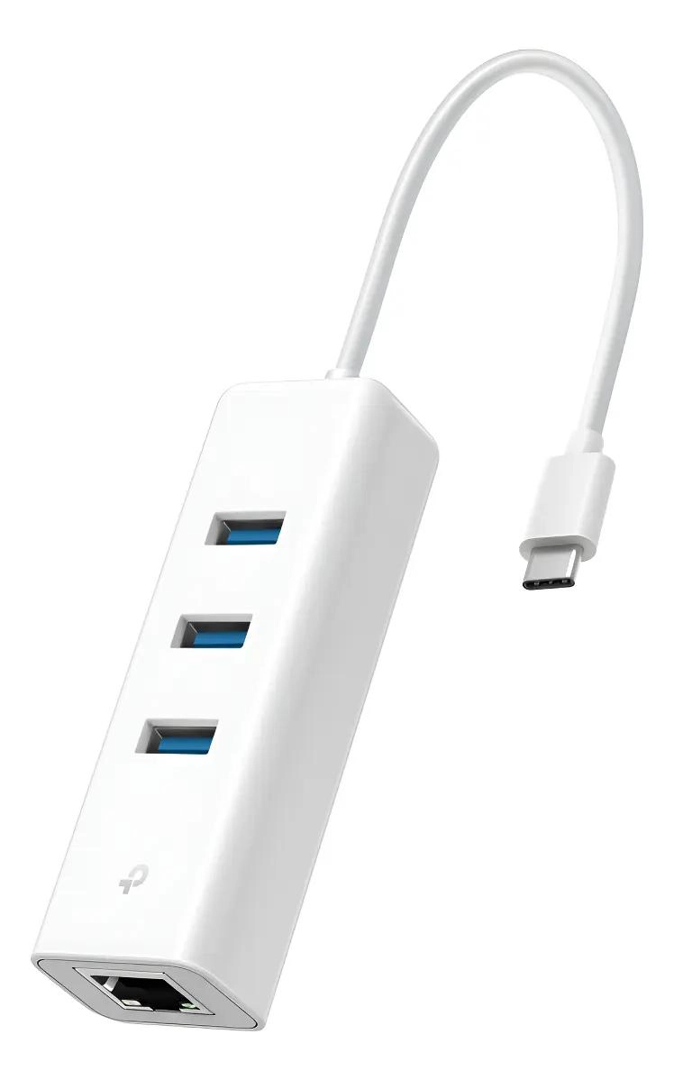 ADAPTADOR USB TIPO C HUB CON 3 PUERTOS Y ETHERNET - 1