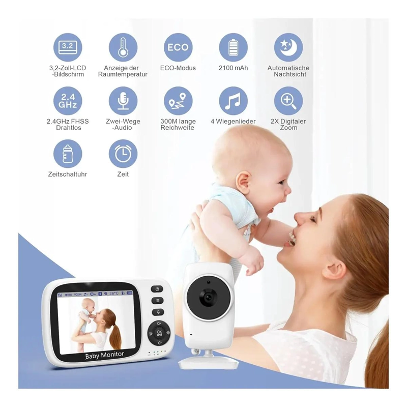 MONITOR DE VIDEO PARA BEBE S CON VISION NOCTURNA Y AUDIO BIDIRECCIONAL - 2