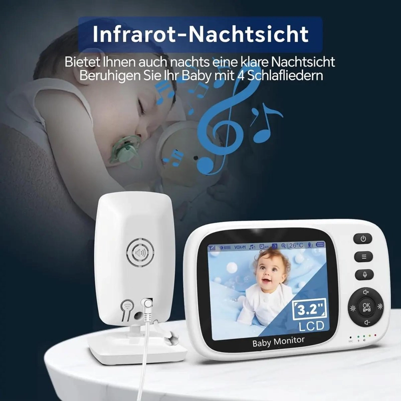 MONITOR DE VIDEO PARA BEBE S CON VISION NOCTURNA Y AUDIO BIDIRECCIONAL - 8