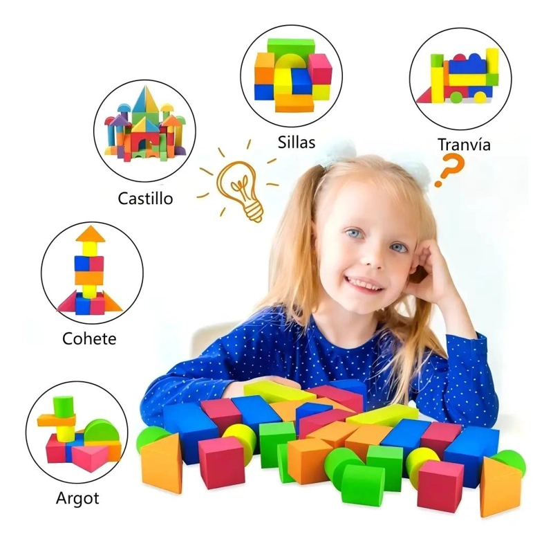 BLOQUES DE ESPUMA MULTICOLORES PARA NIÑOS 46 PIEZAS - 2