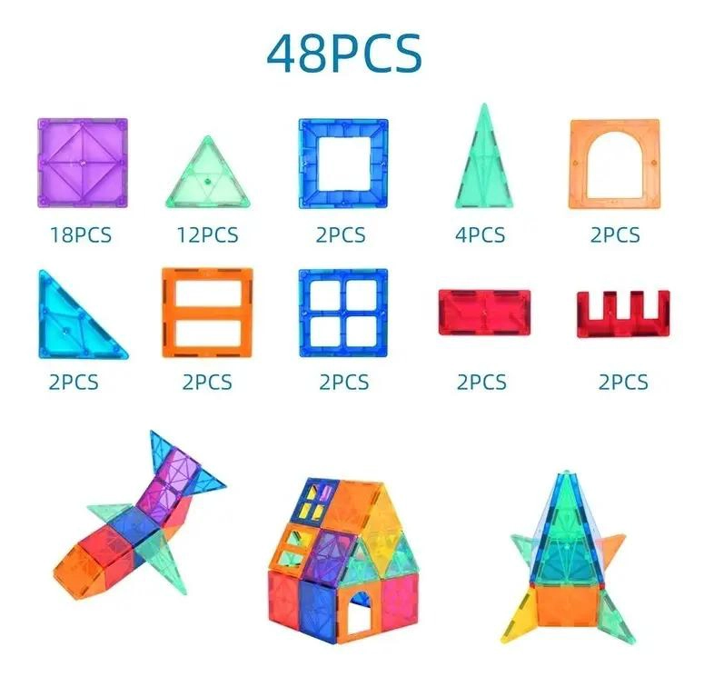 SET DE BLOQUES MAGNE TICOS DE CONSTRUCCION PARA NIÑOS - 3