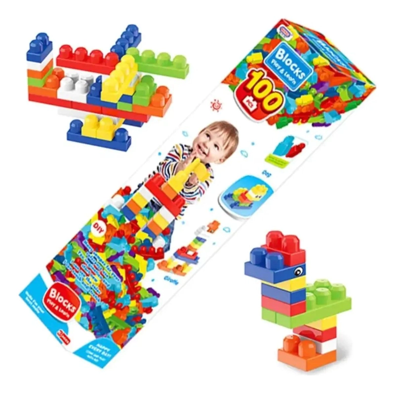 BLOQUES DE CONSTRUCCION DIDACTICOS 100 PIEZAS PARA NIÑOS - 5
