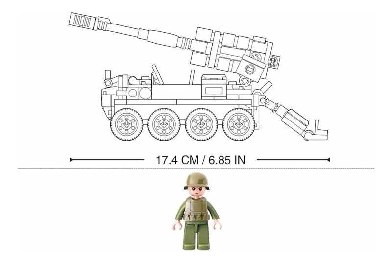 JUEGO DE BLOQUES DE CONSTRUCCION MILITAR CON CAÑON Y SOLDADOS - 4