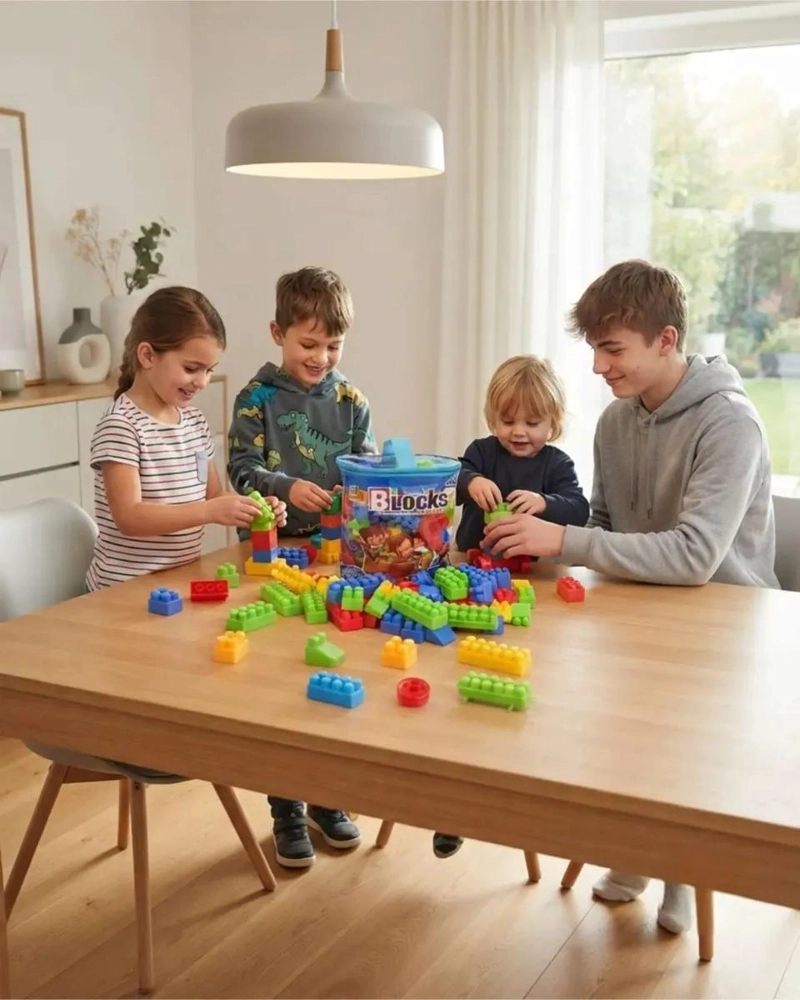 SET DE BLOQUES DE CONSTRUCCION MULTICOLORES 100 PIEZAS PARA NIÑOS - 3