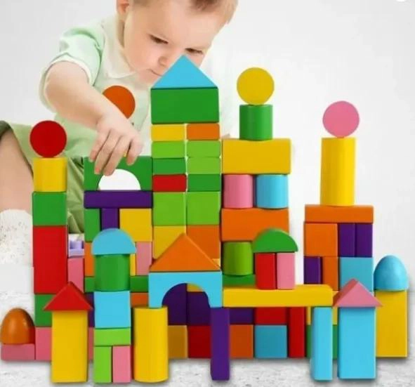 JUEGO DE BLOQUES DE CONSTRUCCION DE MADERA PARA NIÑOS 10 PIEZAS - 4