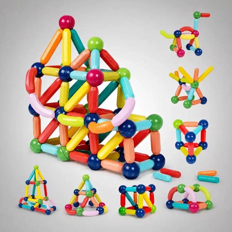 JUEGO DE CONSTRUCCION IMANTADO PARA NIÑOS 64 PIEZAS - 1