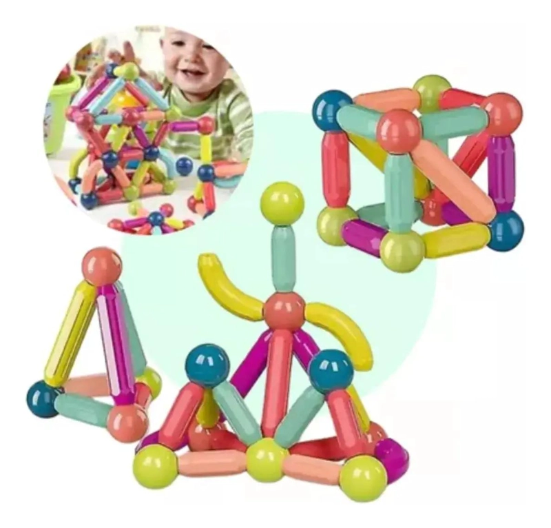 JUEGO DE CONSTRUCCION IMANTADO PARA NIÑOS 64 PIEZAS - 3