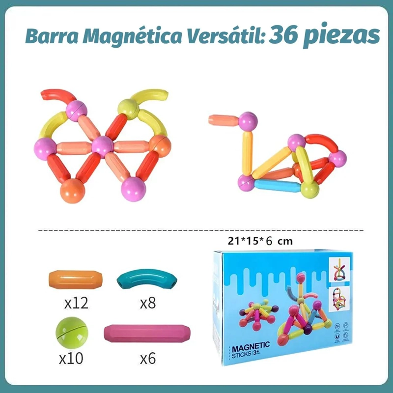 BLOQUES MAGNE TICOS DE CONSTRUCCION PARA NIÑOS, 36 PIEZAS - 3