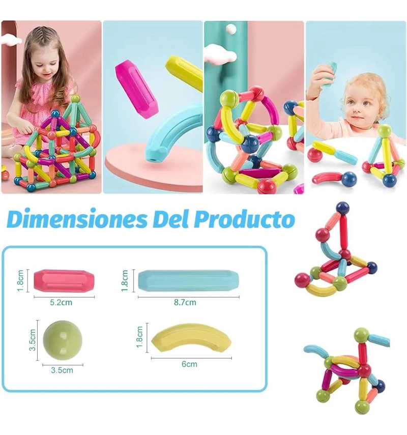 BLOQUES MAGNE TICOS DE CONSTRUCCION PARA NIÑOS, 36 PIEZAS - 5