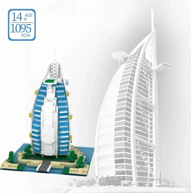 SET DE CONSTRUCCION 3D DEL HOTEL BURJ AL ARAB CON 1095 PIEZAS - 2