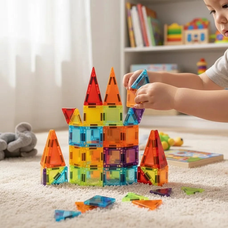 BLOQUES MAGNE TICOS EN CAJA DE METAL PARA NIÑOS DE 36 PIEZAS - 1