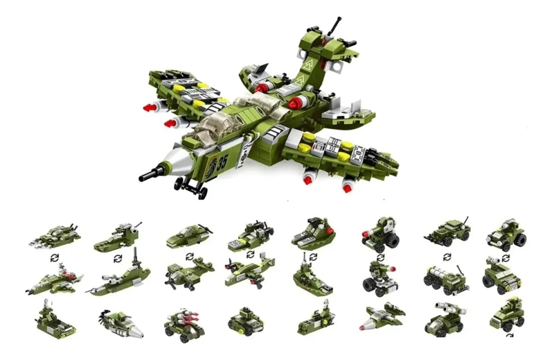 BLOQUES ARMABLES DE AVION MILITAR 576 PIEZAS PARA CREAR - 1