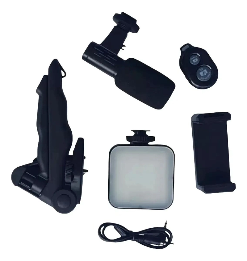KIT DE GRABACION CON MICROFONO Y LUZ LED PARA VIDEOS - 4