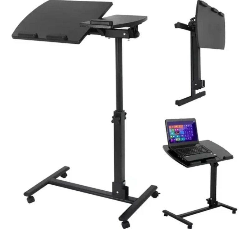MESA PLEGABLE PARA LAPTOP CON RUEDAS Y ALTURA AJUSTABLE - 4