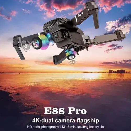 MINI DRON E88 PRO CON CAMARA DUAL 4K Y CONTROL REMOTO - 9