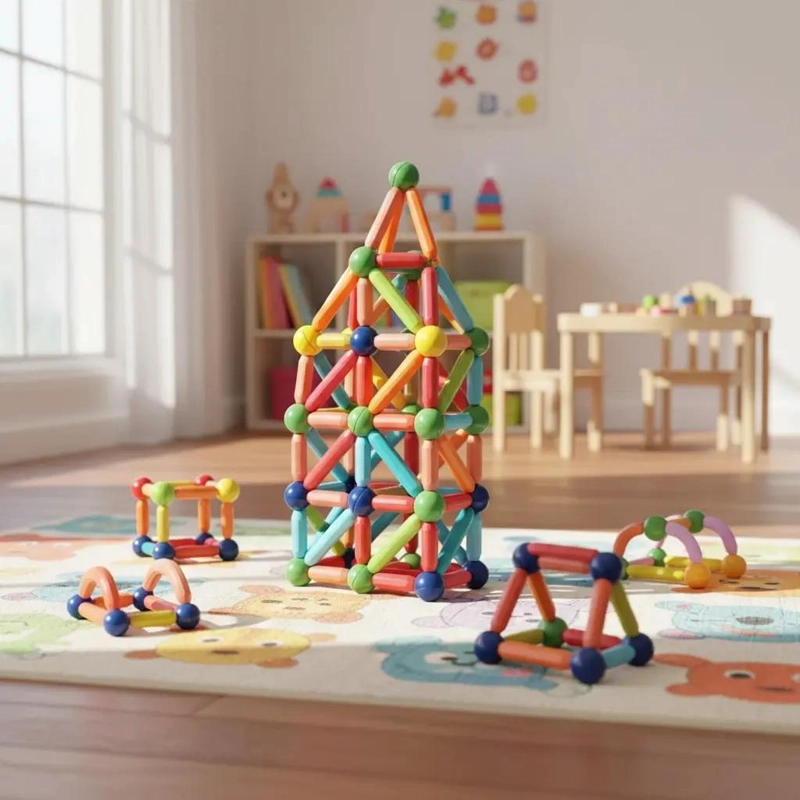 JUEGO DE CONSTRUCCION DE PIEZAS IMANTADAS PARA NIÑOS - 9