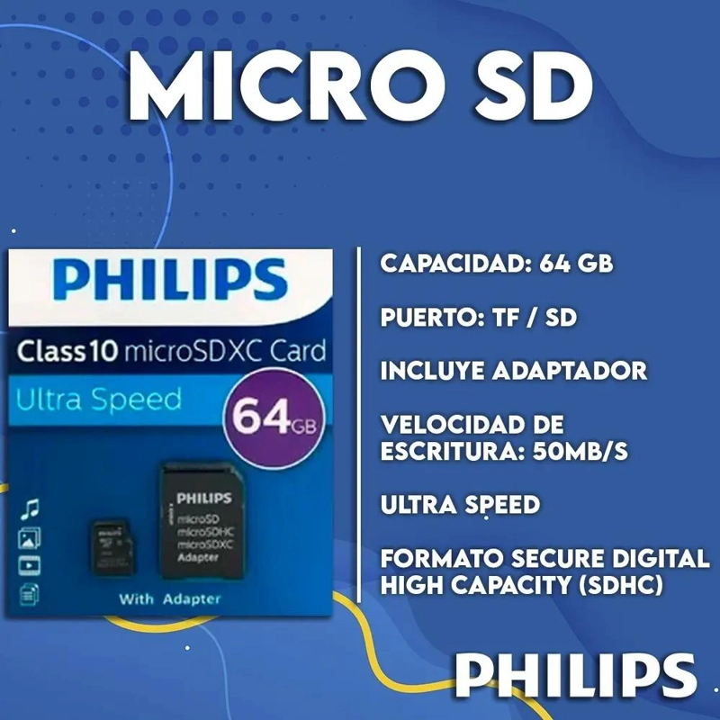 TARJETA MICRO SD 64GB C10 ULTRA VELOCIDAD PARA DISPOSITIVOS - 3