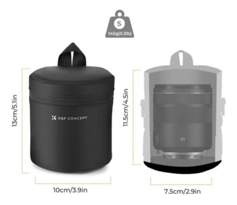 ESTUCHE ACOLCHADO COMPACTO PARA LENTES DE CAMARA TALLA S - 4