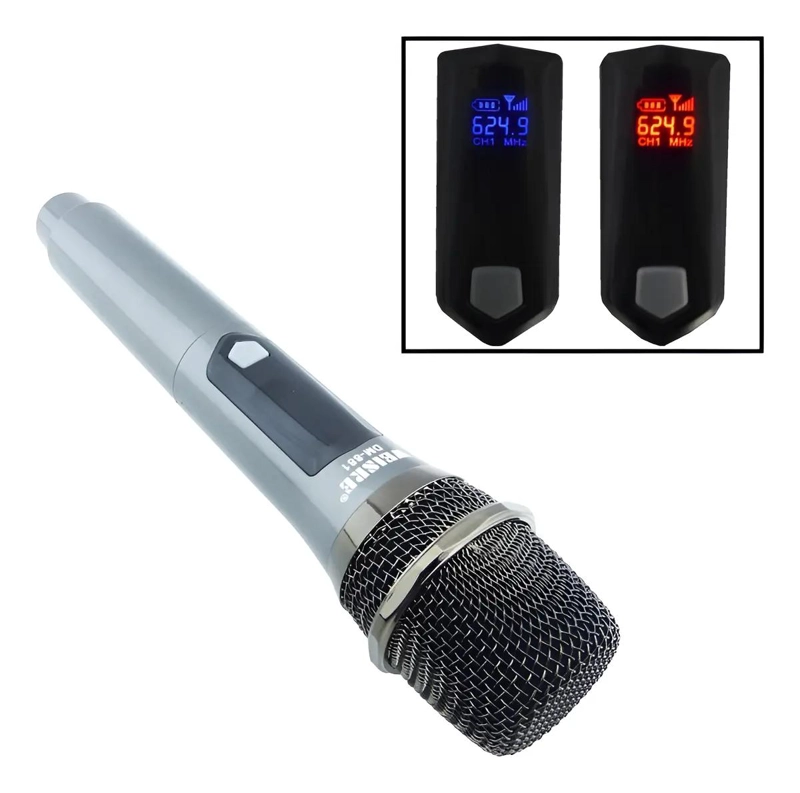 MICROFONO INALAMBRICO RECARGABLE CON PANTALLA LED - 1